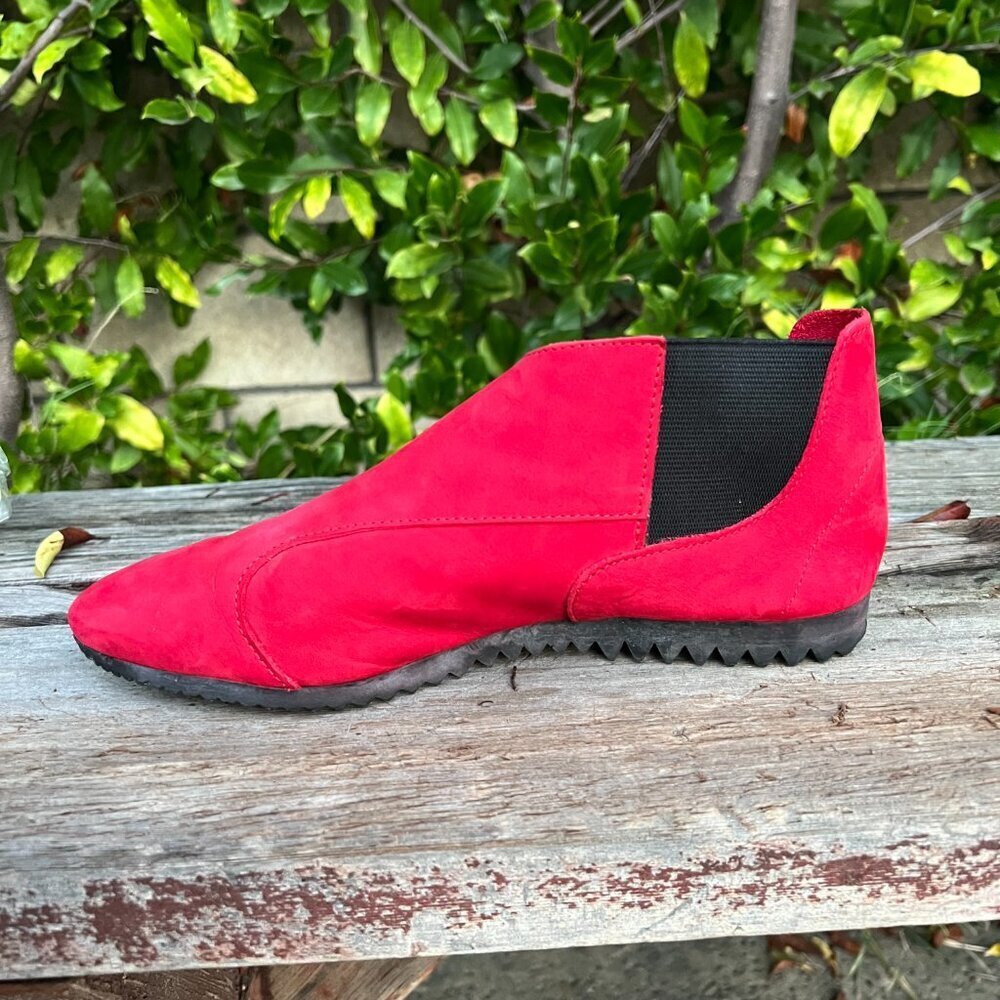 Arche Red Suede Leather Ankle Booties Size 8